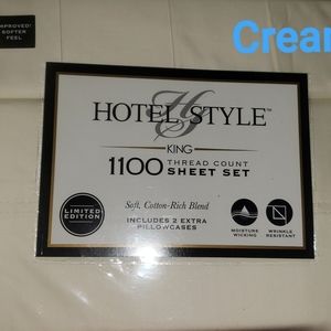 1100 Cream King Hotel style sheets